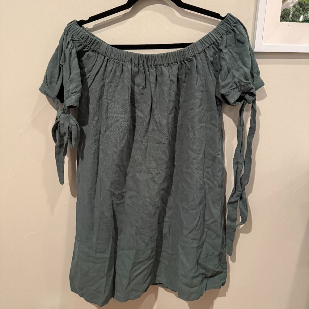 Green Off-Shoulder dress